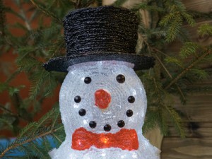 Leuchtendes Schneemanngesicht 