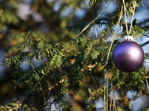 Blaue Weihnachtskugel